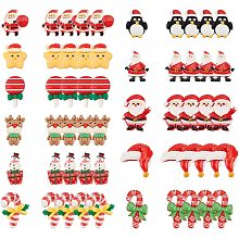 AHANDMAKER 55pcs Christmas Resin Cabochons, 11 Styles Mini Christmas Decorations Christmas Flatback Beads Cabochon Resin Flat Back Buttons Scrapbooking Embellishments for DIY Crafts Making Ornament