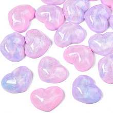 Honeyhandy Transparent Resin Cabochons, Water Ripple, Heart, Plum, 17x21x7.5mm