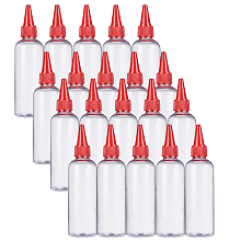 BENECREAT 20 Pack 2 Ounce Clear Tip Applicator Bottle Plastic Squeeze Bottle Red Tip Caps - Good Crafts, Art, Glue, Multi Purpose