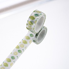 Honeyhandy DIY Scrapbook Decorative Paper Tapes, Adhesive Tapes, Lemon, Light Green, 15mm, 5m/roll(5.46yards/roll)