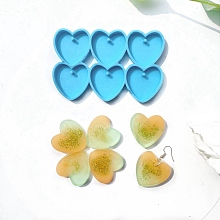 Honeyhandy Heart Pendant Silicone Molds, Resin Casting Molds, for UV Resin & Epoxy Resin Jewelry Making, Light Sky Blue, 72.5x113x7.5mm, Hole: 3mm, Inner Diameter: 36x30.5mm