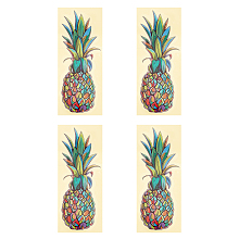 SUPERFINDINGS 4Sheet Pineapple PVC Stickers, Waterproof Car Decal, for Cars Motorbikes Luggages Skateboard Decor, Colorful, 128.5x49x0.5mm, 4sheet