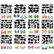 FINGERINSPIRE 12 Pcs Plastic Templates Bows, Bowknot Making Template with Different Shapes, Reusable Earring Dies Cutting Stencil for Bow Tie Hairpin Making DIY Craft and Gift Wrapping