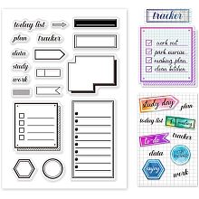 PandaHall Elite Clear Label Stamps Frame Silicone Clear Stamps PVC Plastic Clear Stamps Transparent Seal Stamps for 2024 Planner Scrapbooking, Photo Album Decorative, Cards Making, 6.2x4.3inch