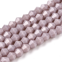 Opaque Solid Color Imitation Jade Glass Beads Strands, Faceted, Bicone, Thistle, 2.9~3.3x3mm, Hole: 0.7mm,  about 113~115pcs/strand, 14.04~14.235 inch(36~36.5cm)