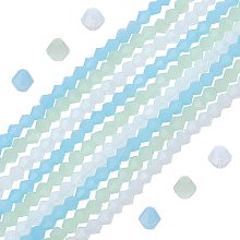 SUPERFINDINGS 15 Strands 3 Colors Bicone Opal Glass Beads Strands 4x4mm Crystal Loose Opalite Beads Faceted Spacer Beads Assortments for Jewelry Making