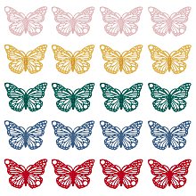 Arricraft 30Pcs 5 Colors Spray Painted Alloy Pendants, Butterfly, Mixed Color, 13x19x0.2mm, Hole: 1.6mm, 6pcs/color