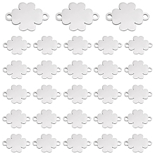 PandaHall Elite 30pcs Clover Charms Four Leaf Lucky Pendents Stainless Steel Charms 2 Holes Links Connectors for St. Patrick's Day DIY Necklace Bracelet, Crafting, Jewelry Findings Making Accessory