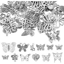 SUNNYCLUE 1 Box 72Pcs 12 Styles Butterfly Charms Butterflies Charms Insect Charms Bulk Hollow Spring Love Charms Animal Lukcy Charm for Jewelry Making Charms DIY Earrings Bracelet Necklace Crafts