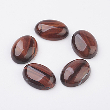 Honeyhandy Natural Red Tiger Eye Flat Back Cabochons, Oval, 18x13mm