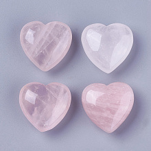 Honeyhandy Natural Rose Quartz Beads, No Hole/Undrolled, Heart, 29~29.8x30~30.4x14.2~15mm