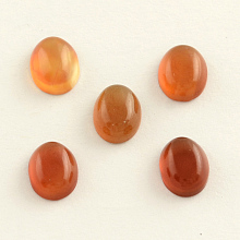 Honeyhandy Dyed Natural Brazil Red Agate Oval Cabochons, 8x6x3mm