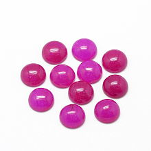 Honeyhandy Natural Agate Cabochons, Dyed, Half Round/Dome, Magenta, 12x5mm