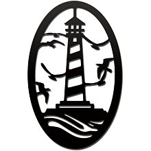 Arricraft Metal Wall Art Home Decor Ocean Lighthouse Wall Hanging Plaques Ornaments Iron Wall Art Sculpture Sign for Home Living Room Bedroom Office Decoration Black 7.48x11.8in