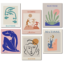 CRASPIRE Matisse Wall Art Prints Set Of 6 Unframed Wall Art Prints 8"X10" Watercolor Minimalist Women Art Print Abstract Aesthetic for Living Room Bedroom Bathroom Kitchen Home Office Decoration