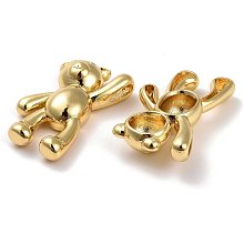 PandaHall Elite Brass Pendants, Bear, Real 18K Gold Plated, 24x14.5x6mm, Hole: 5x2mm, 10pcs/box