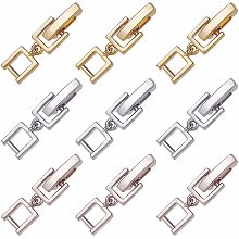 SUNNYCLUE 1 Box 9Pcs 3 Colors Fold Over Clasp Extender Foldover Extension Clasp Brass Fold Over Clasps Necklace Extenders for Jewelry Making Bracelets Adult DIY Supplies Silver Golden Rose Gold