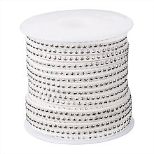 ARRICRAFT 1 Roll (20 Yards,60 Feet) Micro-Fiber Faux Leather Suede Cord String with Aluminum Cabochons, 3x2mm (White)