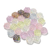 UV Plating Transparent Acrylic Pendants, Iridescent, Heart, Mixed Color, 20.5x20x10mm, Hole: 2mm