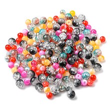 Imitation Pearl Acrylic Beads, Round, Mixed Color, 6~8x5.5~7.5mm, Hole: 1.8mm