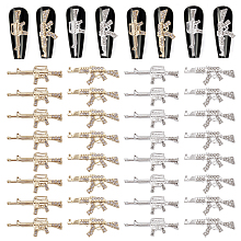 CRASPIRE Gun Nail Charms 32Pcs 4 Style 3D Nail Charms with Rhinestones Gun Nail Art Charms Accessories for DIY Nails Art Decoration Jewelry Making