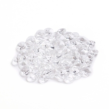 Honeyhandy Glass Charms, Faceted, Cone, Clear, 8x4mm, Hole: 1~1.2mm