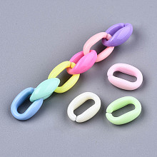 Honeyhandy Acrylic Linking Rings, Quick Link Connectors, For Jewelry Chains Making, Oval, Mixed Color, 16x11x6mm, Inner Diameter: 4.5x10.5mm, about 1200pcs/500g