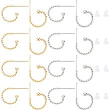 DICOSMETIC 40Pcs 2 Colors Stainless Steel Stud Earrings Half Round Hoop Earrings in Golden Color Twisted Hypoallergenic Earrings Hoop Accessories for DIY Earring Jewelry Making and Crafts