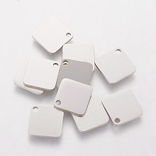 Honeyhandy 304 Stainless Steel Charms, Rhombus, Stainless Steel Color, 10x1mm