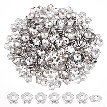 UNICRAFTALE About 300pcs 5-Petal Flower Bead Caps 304 Stainless Steel Bead Cap Spacers 4mm Diameter Spacer End Caps for DIY Necklaces Bracelets Jewelry Making and Crafting