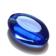 Honeyhandy Imitation Austrian Crystal Beads, Grade AAA, Faceted, Oval, Blue, 13x10x5mm, Hole: 0.9~1mm