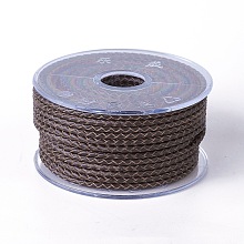 Honeyhandy Braided Cowhide Cord, Leather Jewelry Cord, Jewelry DIY Making Material, Coffee, 3mm, about 5.46 yards(5m)/roll