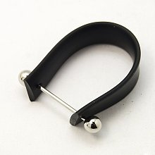 Honeyhandy Rubber Cord Ring Components, with Brass Findings, Black, 10x19~28mm