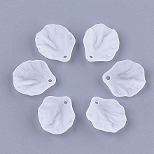 Honeyhandy Transparent Acrylic Pendants, Frosted, Leaf, Clear, 17x15x4mm, Hole: 1.4mm