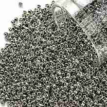 TOHO Round Seed Beads, Japanese Seed Beads, (713) Olympic Silver Metallic, 15/0, 1.5mm, Hole: 0.7mm, about 3000pcs/10g