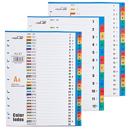 OLYCRAFT 3 Sets A4 Plastic 12/21/31-Tab Binder Index Dividers 11-Hole OneStep Binder Dividers Customizable Table of Contents Insertable Multicolor Divider Tabs for Office School Home