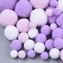 Honeyhandy DIY Doll Craft Polyester High-elastic Pom Pom Ball, Round, Mixed Color, 7~29mm