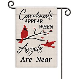 GLOBLELAND 12 x 18 Inch Cardinals Garden Flags Vertical Double Sided Cardinals Appear When Angles are Near Flag for Lawn House Outdoor Decoration