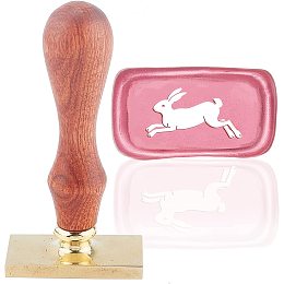 CRASPIRE Wax Seal Stamp Rabbit Vintage Sealing Wax Stamps Animal Oval Removable Brass Head Sealing Stamp with Wooden Handle for Christmas Wedding Invitations Xmas Thanksgiving Gift Wrap