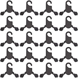 AHANDMAKER 20 Packs Black Pet Clothes Hangers, 6x7 inch Cute Dog Paw Print Shape Pet Plastic Clothes Rack for Dog Cat Pet Small Coat Pet Shop