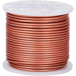 BENECREAT 12 Gauge Matte Jewelry Craft Wire 100 Feet Tarnish Resistant Aluminum Wire for Beading Sculpting Model Skeleton Making (Copper, 2mm)