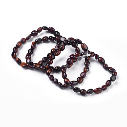 Honeyhandy Natural Red Tiger Eye Bead Stretch Bracelets, Tumbled Stone, Nuggets, Inner Diameter: 2~2-1/4 inch(5.2~5.6cm)