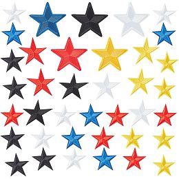 PandaHall Elite 43pcs 3 Sizes Star Iron on Patches 14 Style Adhesive Star Patches Embroidered Applique Decoration Patches for DIY Crafts Backpack Bags Hats Jackets Jeans Accessories 1.6~3.6inch