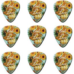 GLOBLELAND 9 Pack Sunflower Guitar Picks Premium Celluloid Picks Sampler for Classical Guitar Electric Guitar