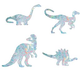 GORGECRAFT 16PCS Dinosaur Rainbow Window Clings Static Decal Glass Stickers Anti Collision Non Adhesive Vinyl Film Home Decorations for Sliding Doors Windows Prevent Stop Birds Dogs