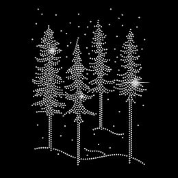 SUPERDANT Pine Woods Iron on Rhinestone Snowflakes T-Shirt Crystal Heat Transfer Hot fix Rhinestone Bling DIY Decals for Clothing T-Shirts Vest Shoes Hat Jacket DIY Accessories