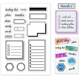 PandaHall Elite Clear Label Stamps Frame Silicone Clear Stamps PVC Plastic Clear Stamps Transparent Seal Stamps for 2024 Planner Scrapbooking, Photo Album Decorative, Cards Making, 6.2x4.3inch