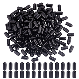 NBEADS 200 Pcs Rubber Pourer Cap, Liquor Bottle Covers Pourers Dust Covers With Box Liquor Spout Covers Dispenser Spout Dust Rubber Caps for Olive Oil Liquor Bottles, Black