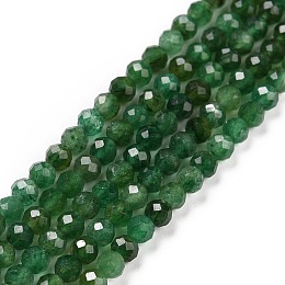 Honeyhandy Natural Fuchsite Beads Strands, Faceted, Round, 3mm, Hole: 0.6mm, about 126pcs/strand, 15.16 inch(38.5cm)