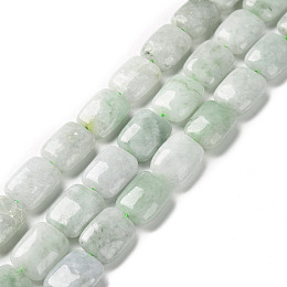 Honeyhandy Natural Myanmar Jade/Burmese Jade Beads Strands, Rectangle, 14.5x10.5x6mm, Hole: 1mm, about 28pcs/strand, 16.14 inch(41cm)